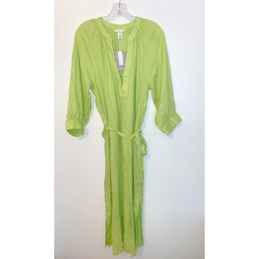 H&M Lime Green Linen Dress Size Medium